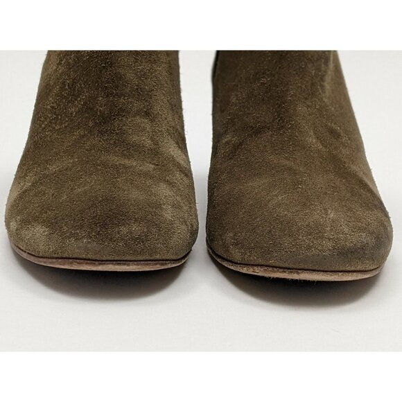 Aquatalia x Martin K Suede Ankle Boots Olive Green Womens 7 Italian Leather - Picture 12 of 12